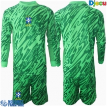 Brazil Golmanski Domaci Dres za djecu Copa America 2024 Dugi Rukav (+ Kratke hlače)